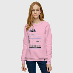 Свитшот хлопковый женский Bts ticket, цвет: светло-розовый — фото 2
