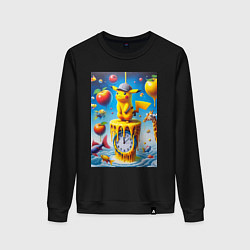 Женский свитшот Funny Pikachu and fishes - surrealism