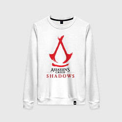 Свитшот хлопковый женский Assassins Creed Shadows - badge, цвет: белый