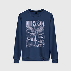 Свитшот хлопковый женский Nirvana grunge, цвет: тёмно-синий