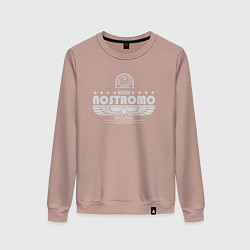 Свитшот хлопковый женский USCSS The Nostromo серый, цвет: пыльно-розовый