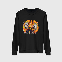 Свитшот хлопковый женский Моя геройская академия Энджи Тодороки старатель, цвет: черный