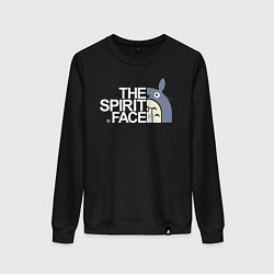 Свитшот хлопковый женский Tororo - the spirit face, цвет: черный