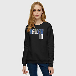 Свитшот хлопковый женский Dallas in, цвет: черный — фото 2