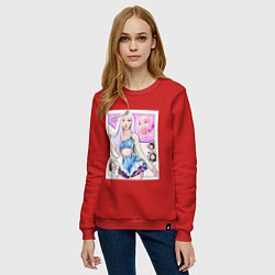Свитшот хлопковый женский Blackpink - Rose, цвет: красный — фото 2