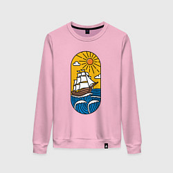 Свитшот хлопковый женский Sunny ship, цвет: светло-розовый