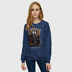 Свитшот хлопковый женский Веном черный симбиот, цвет: тёмно-синий — фото 2