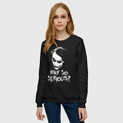 Свитшот хлопковый женский Джокер - почему такой серьезный, цвет: черный — фото 2