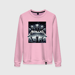 Свитшот хлопковый женский Thrash metal - Metallica, цвет: светло-розовый