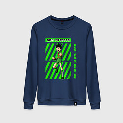 Свитшот хлопковый женский Хантер Гон полоска, цвет: тёмно-синий