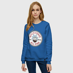 Свитшот хлопковый женский Нашивка с Риком Санчесом, цвет: синий — фото 2