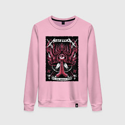 Свитшот хлопковый женский Metallica - royal arena Denmark, цвет: светло-розовый