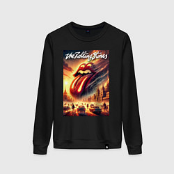 Свитшот хлопковый женский Logo of the Rollings Stones, цвет: черный