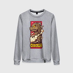 Свитшот хлопковый женский Pink godzilla, цвет: меланж