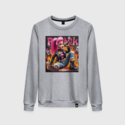 Свитшот хлопковый женский Barbie singer - punks not dead, цвет: меланж