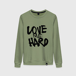 Свитшот хлопковый женский Люби меня крепко, цвет: авокадо
