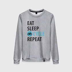 Свитшот хлопковый женский Еда сон велик, цвет: меланж
