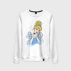 Свитшот хлопковый женский Золушка - big pictures, цвет: белый