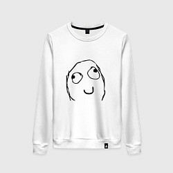 Свитшот хлопковый женский Невдупленыш мем, цвет: белый