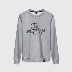 Свитшот хлопковый женский Непон мем, цвет: меланж