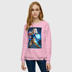 Свитшот хлопковый женский Марин Китагава косплей Dragon Ball, цвет: светло-розовый — фото 2