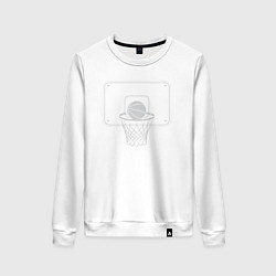Свитшот хлопковый женский Баскетбольный щит, цвет: белый