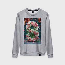 Женский свитшот Тюльпаны к празднику 8 марта