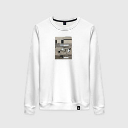 Свитшот хлопковый женский Geometry VII, цвет: белый