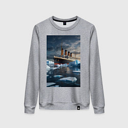 Женский свитшот Титаник плывет среди айсбергов