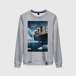 Женский свитшот Титаник плывет среди айсбергов