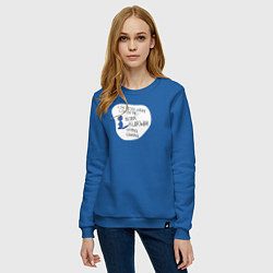 Свитшот хлопковый женский Low detailed bobr, цвет: синий — фото 2