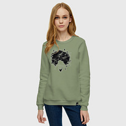 Свитшот хлопковый женский Spring girl, цвет: авокадо — фото 2