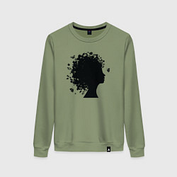 Свитшот хлопковый женский Весенняя красавица, цвет: авокадо
