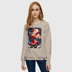Свитшот хлопковый женский Марин Китагава косплей 002 Darling in the Franxx, цвет: миндальный — фото 2