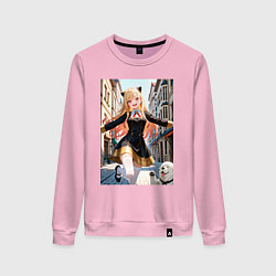 Свитшот хлопковый женский Марин Китагава косплей Ани Форджер, цвет: светло-розовый