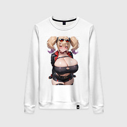 Свитшот хлопковый женский Burnice White Zenless Zone Zero, цвет: белый