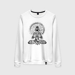Свитшот хлопковый женский Namaste girl, цвет: белый