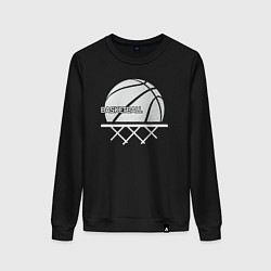 Свитшот хлопковый женский Basketball play, цвет: черный