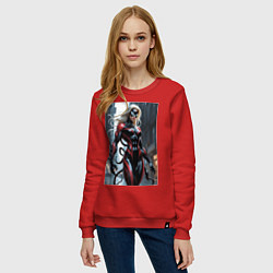 Свитшот хлопковый женский Девушка-веном, цвет: красный — фото 2