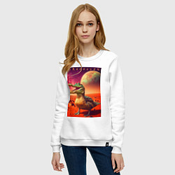 Свитшот хлопковый женский Крокоутка - мем, цвет: белый — фото 2