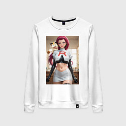 Свитшот хлопковый женский Джесси и Мяут, цвет: белый