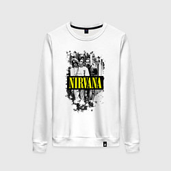 Свитшот хлопковый женский Nirvana band, цвет: белый