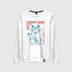Свитшот хлопковый женский Maneki neko, цвет: белый
