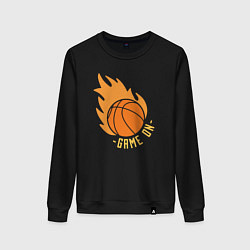 Свитшот хлопковый женский Basketball game on, цвет: черный
