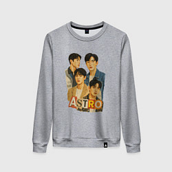 Свитшот хлопковый женский Astro вырезки из журанов, цвет: меланж