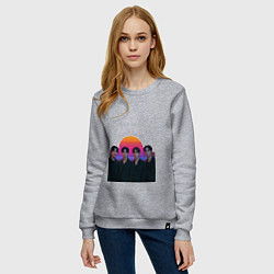 Свитшот хлопковый женский Astro retro, цвет: меланж — фото 2