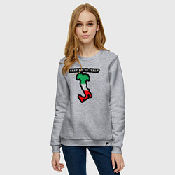 Свитшот хлопковый женский Возьми меня в Италию, цвет: меланж — фото 2