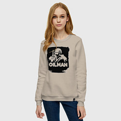 Свитшот хлопковый женский Нефтяник, цвет: миндальный — фото 2
