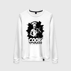 Свитшот хлопковый женский Шеф повар с ложкой, цвет: белый