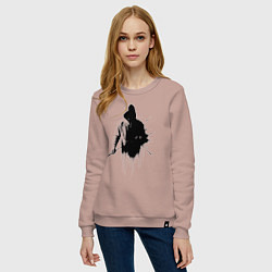 Свитшот хлопковый женский Художник граффити, цвет: пыльно-розовый — фото 2